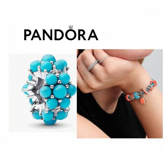 New Pandora Turquoise Ocean Pearl  Charm - Picture 1 of 4